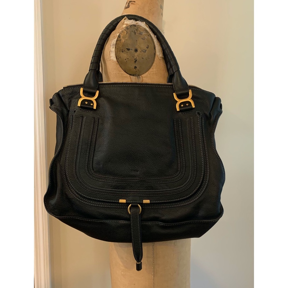 Chloe Marcie Large Black Shoulder Bag